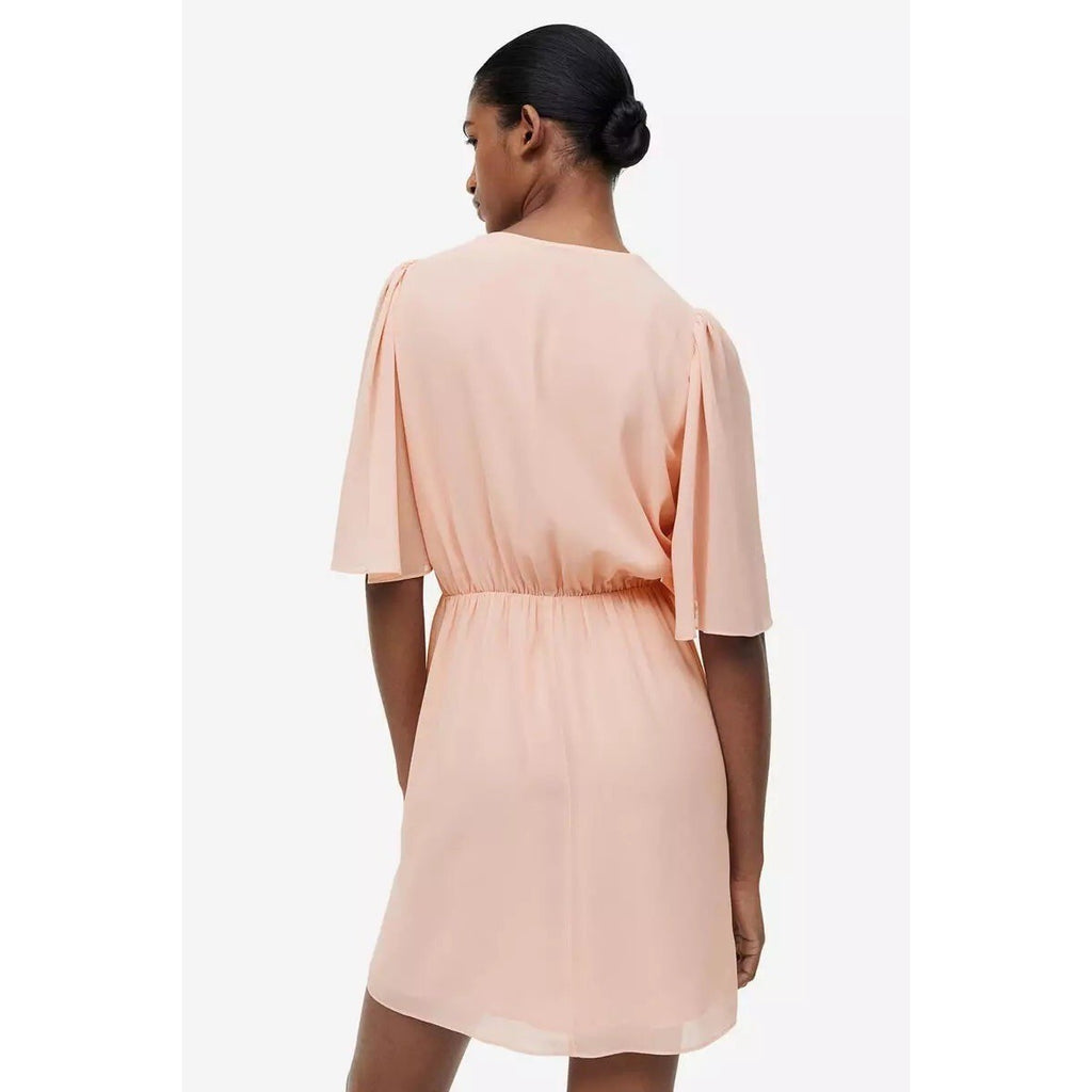 NWT Women's H&M Butterfly-Sleeved Dress Size XL Powder pink