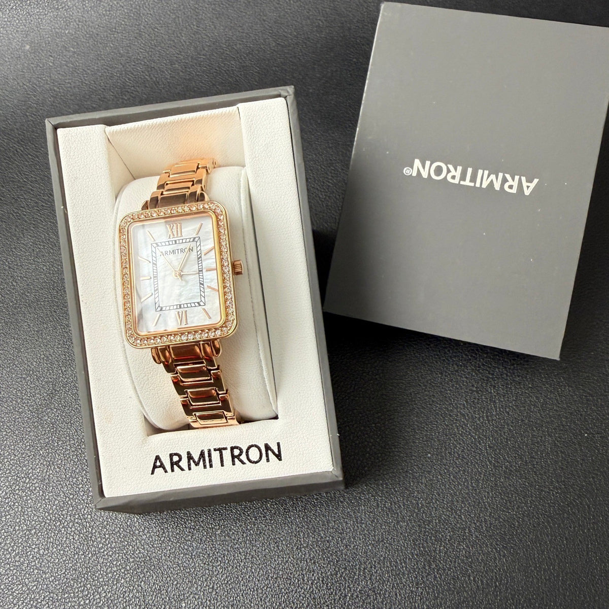 Armitron 75/5841RG Women's Crystal Accented Rose Gold Bracelet Watch New Batter