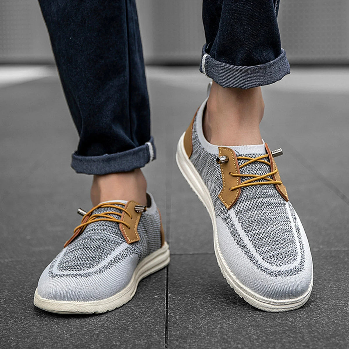 Men's Lightweight Stretch Mesh Loafers Breathable Casual Slip-on Sneakers Shoes