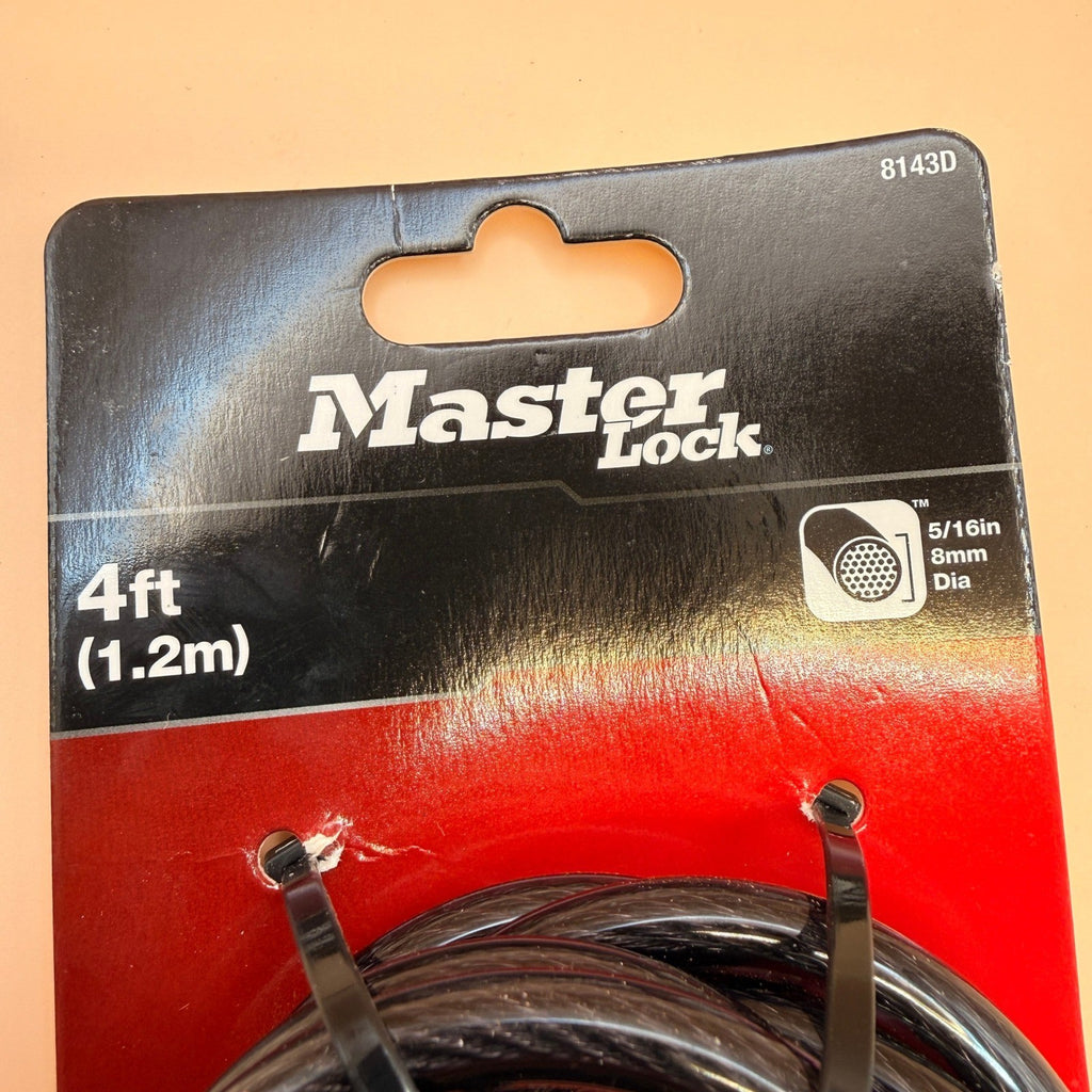 Master Lock Bike Lock Cable with Combination Black, 8143D