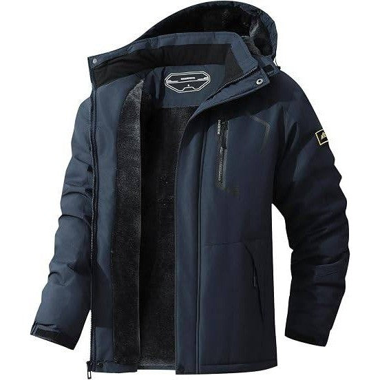 MSRP $50 MAOYSSEN Men's L Dark Blue Ski Jacket Winter Coat Fleece Lining Warm