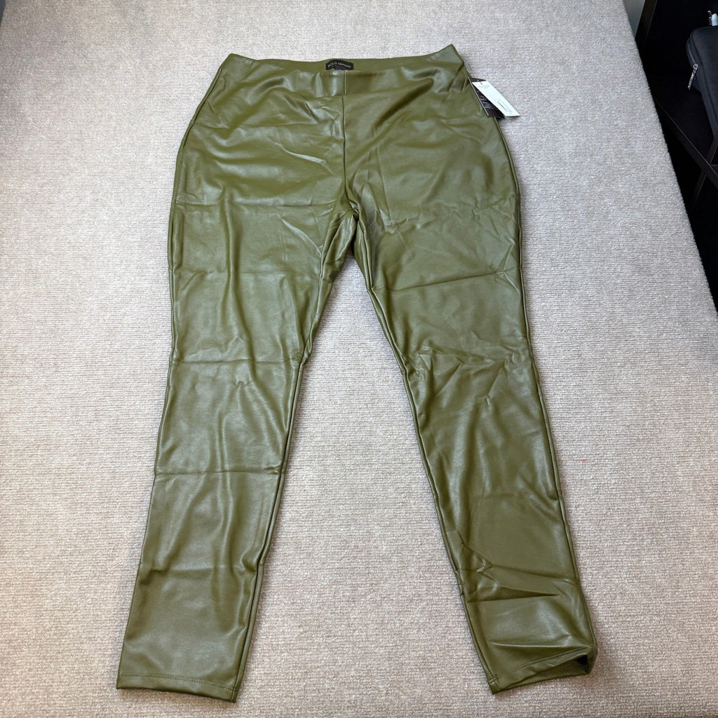 MSRP $74 Bold Elements Womens L Just Olive Skinny Faux Leather Pants