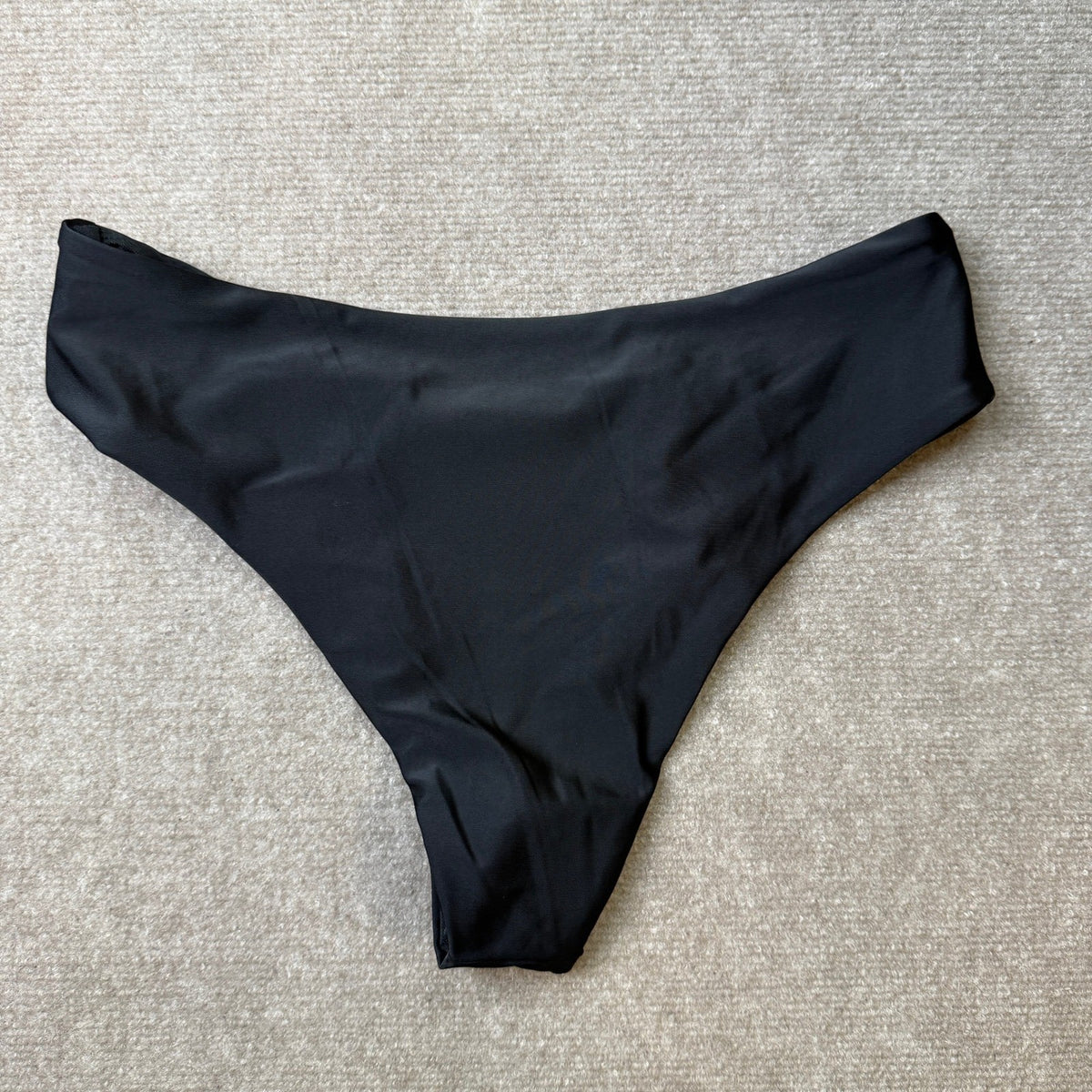 MSRP $33 GORGLITTER Women's L Cheeky High Waisted Ruched Thong Bikini