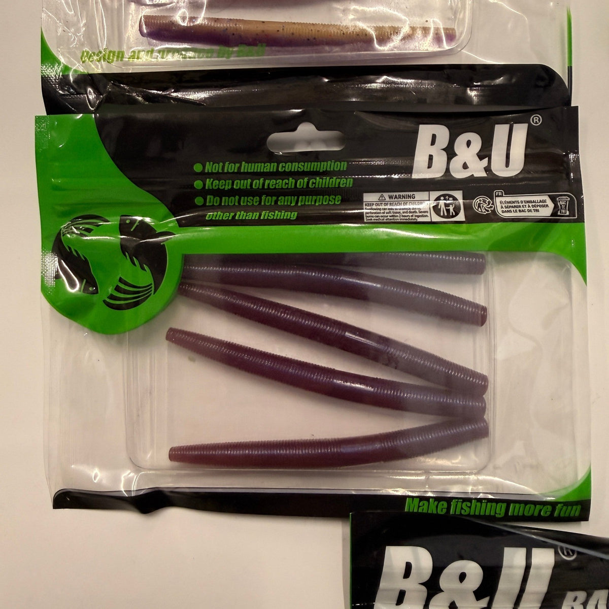 Set of 5 (5 pcs Each) B&U Baits Floating Senko Worms Bass Fishing Lure Soft Plas