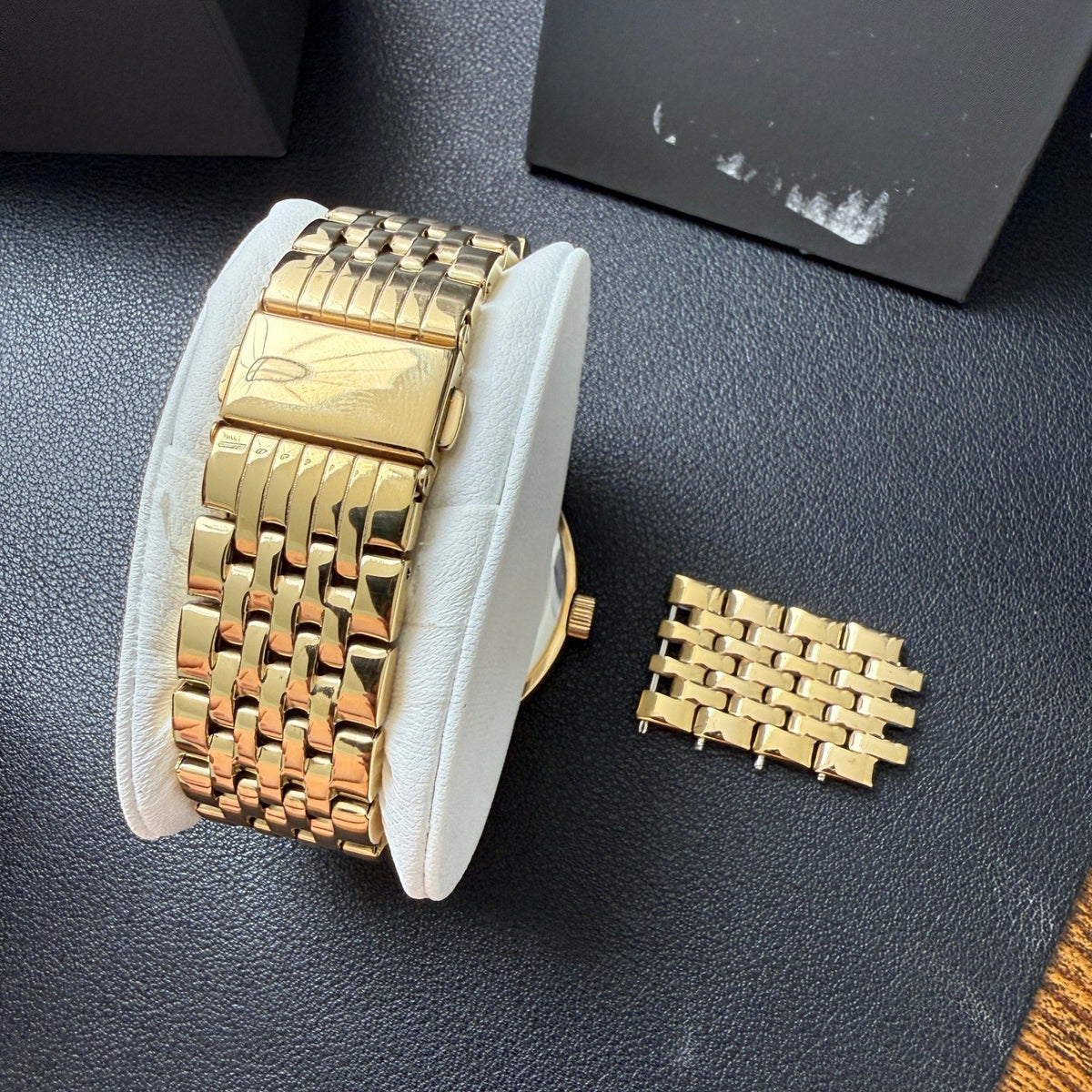 Armitron 20/5522GP Men's Crystal Accented Gold Tone Bracelet Watch New Battery