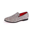 Santimon Men's US 7 Pink Glitter Slip On Loafers Sequin Dress Shoes