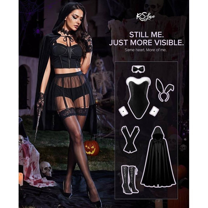 RSLOVE Women's One Size Lace Top Thigh High Sheer Stockings Antiskid Silicone