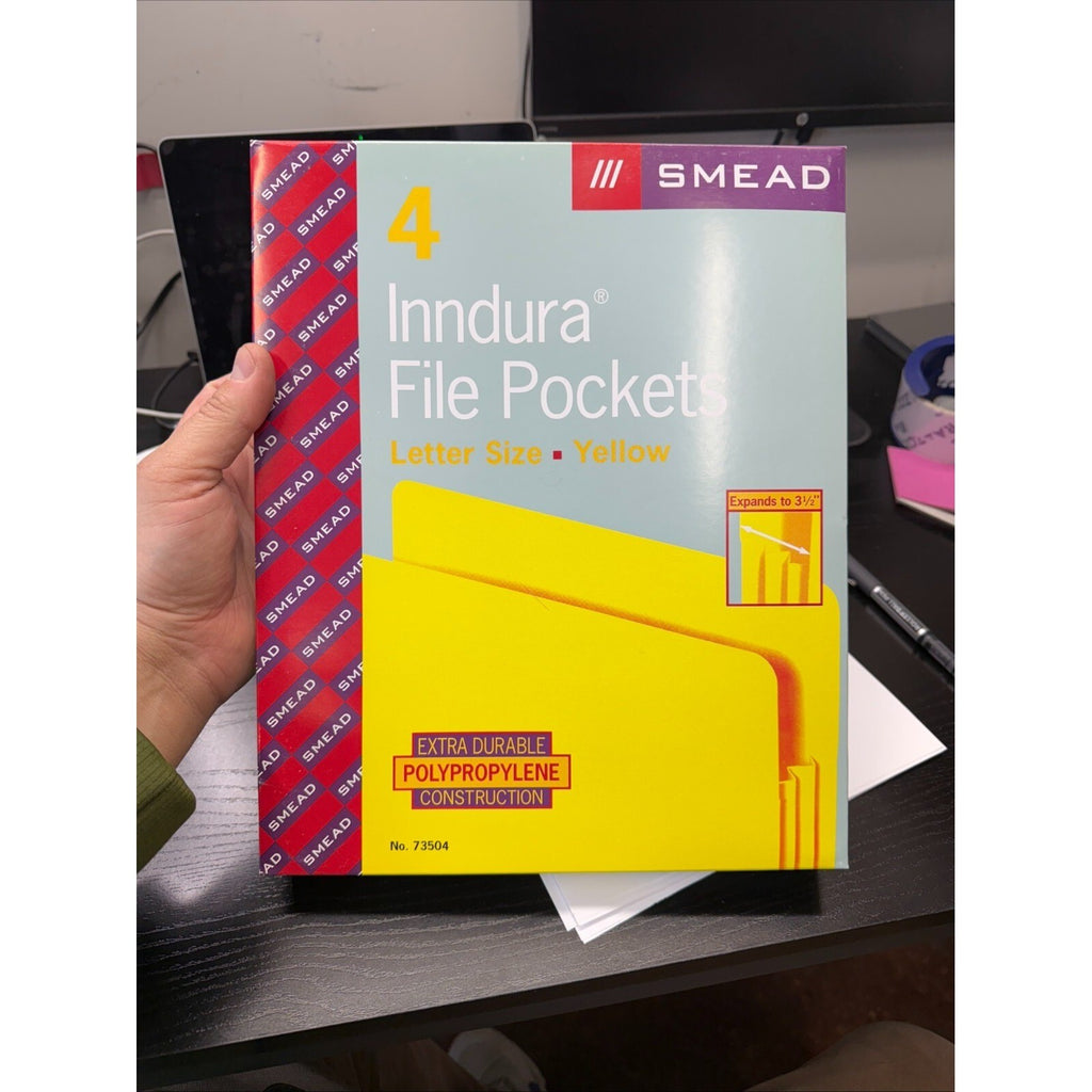 Lot of 10 (40 Count) Smead InnDura Poly File Pockets 3-1/2" Expansion, Letter Si