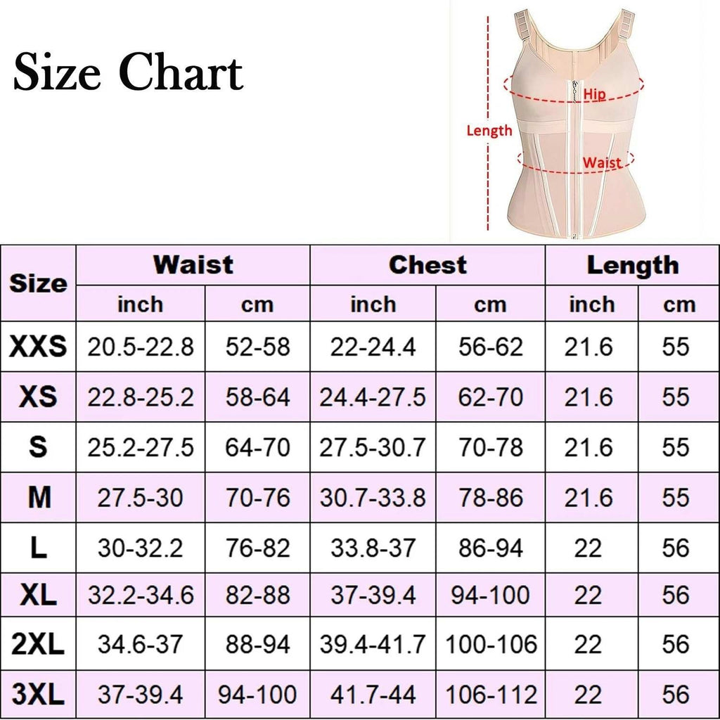 Women's Tan L Core Lift Zipper Tank Top Body Shaper Tummy Control Shapewear