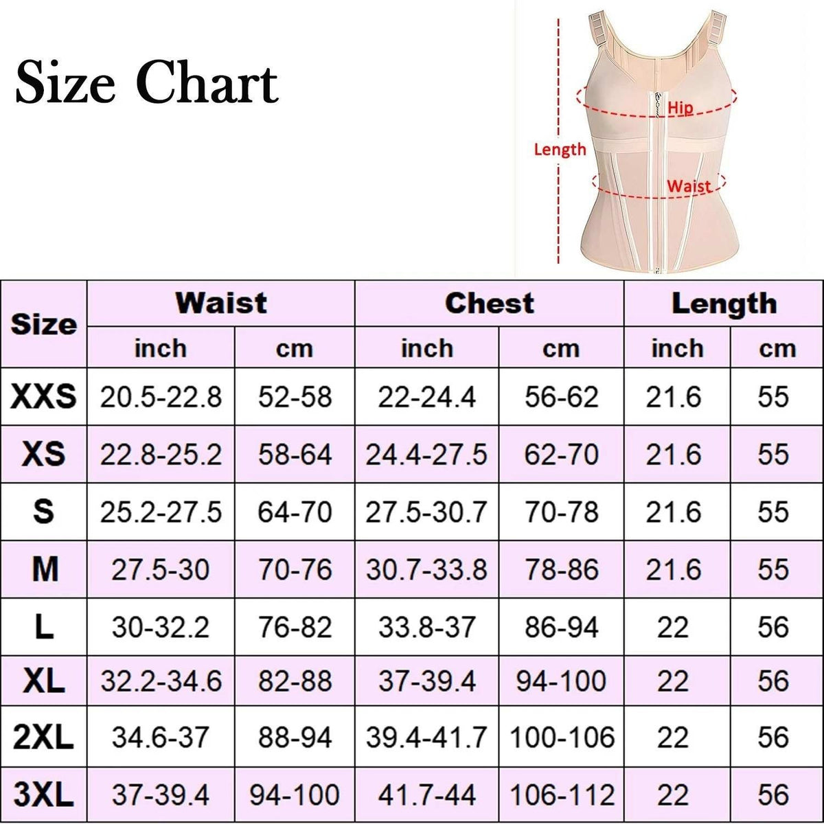 Women's Tan L Core Lift Zipper Tank Top Body Shaper Tummy Control Shapewear