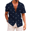 Lot of 2 MSRP $26 KYKU Men's 3XL Anchor Blue Hawaiian Shirt Short Sleeve Button