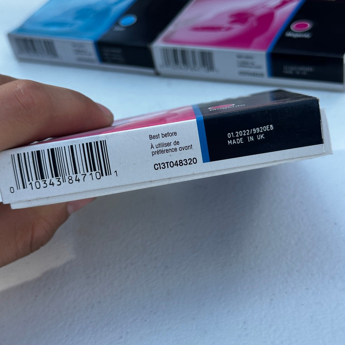 Set of 4 Epson 48 T048220 Cyan & T048320 Magenta Ink Cartridge EXP 01/22, 11/22