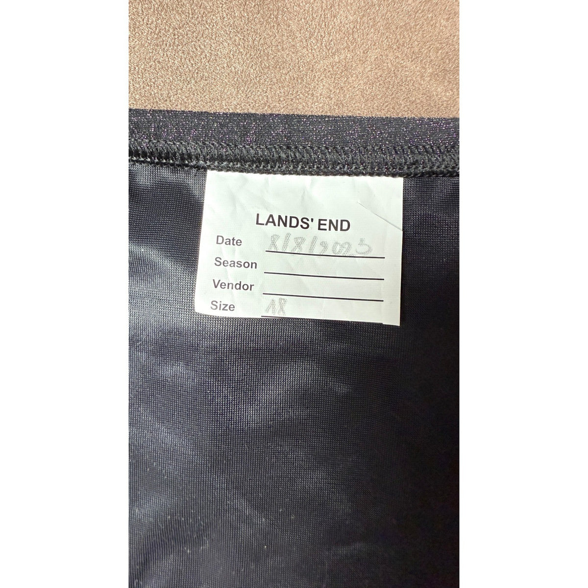 Lands' End Women's 18 Shine High Waisted Black Bikini Bottom