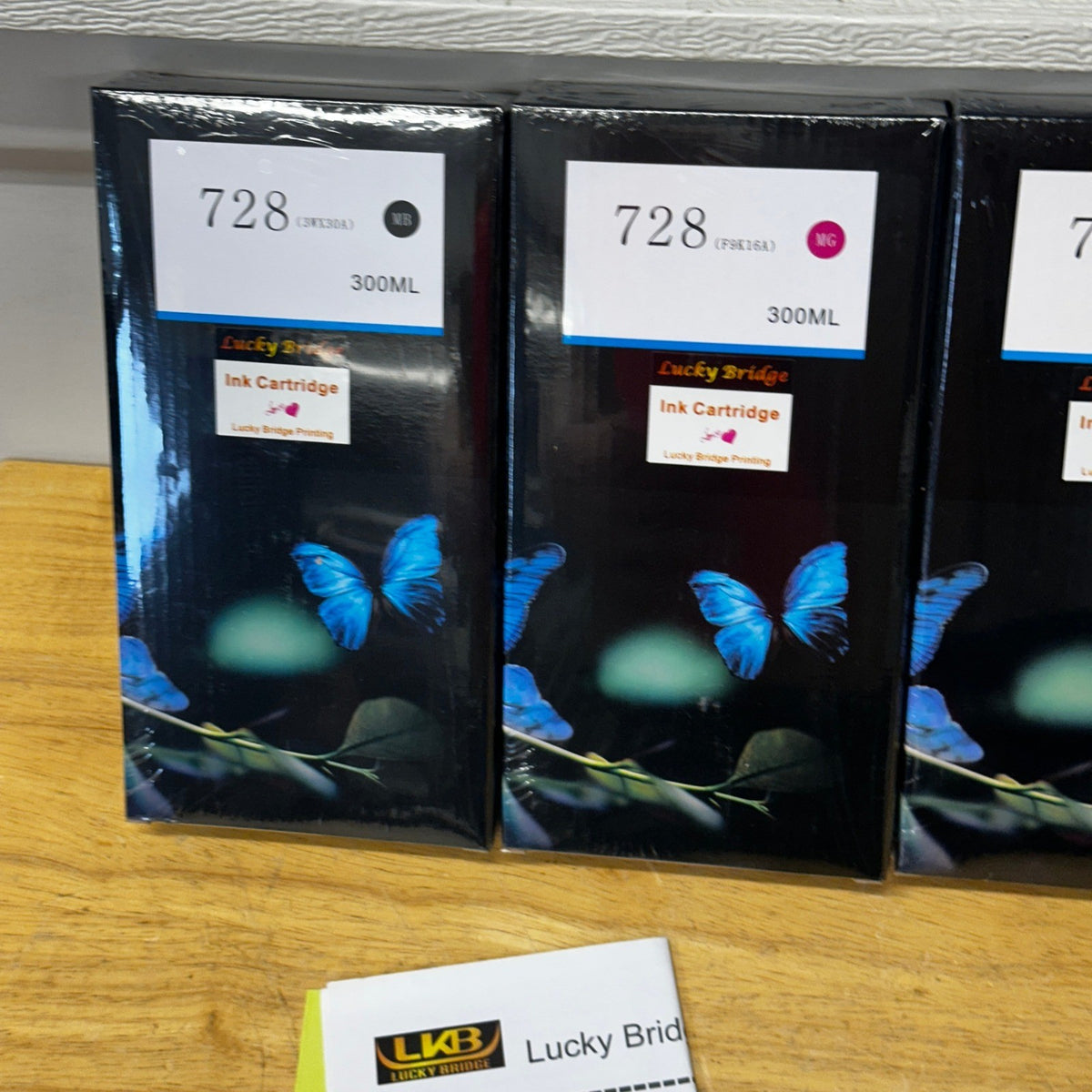 Set of 4 Lucky Bridge 728 300ml Ink Cartridges for HP DesignJet T730 T830 3WX30A
