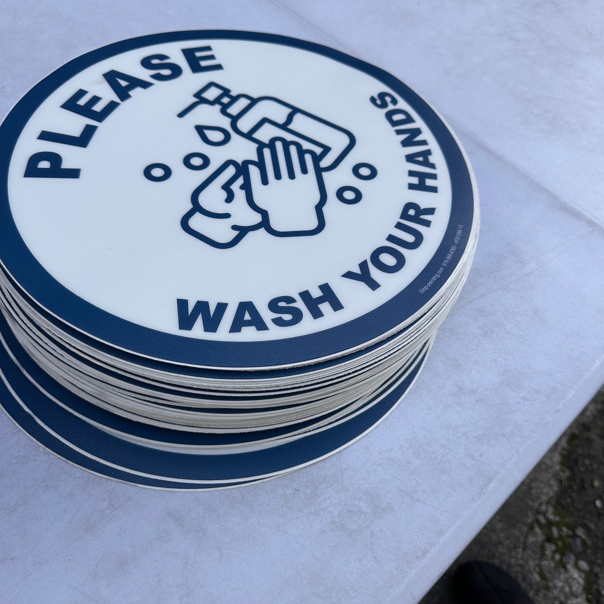 Lot of 5 Wash Your Hands Sign 13" Round Vinyl Floor Decal VFS1284-13