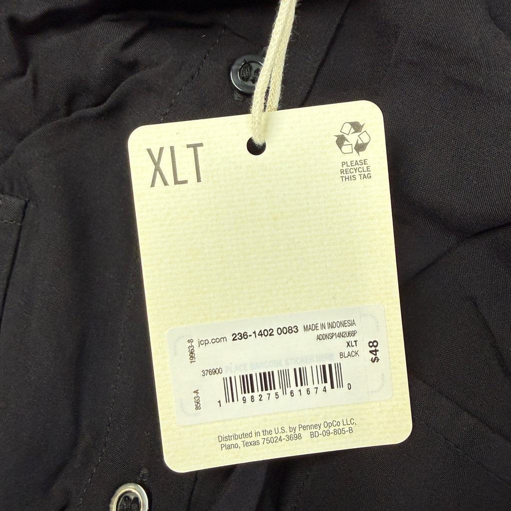 MSRP $48 A.N.A Womens XL Tall Black Long Sleeve Button Up Shirt