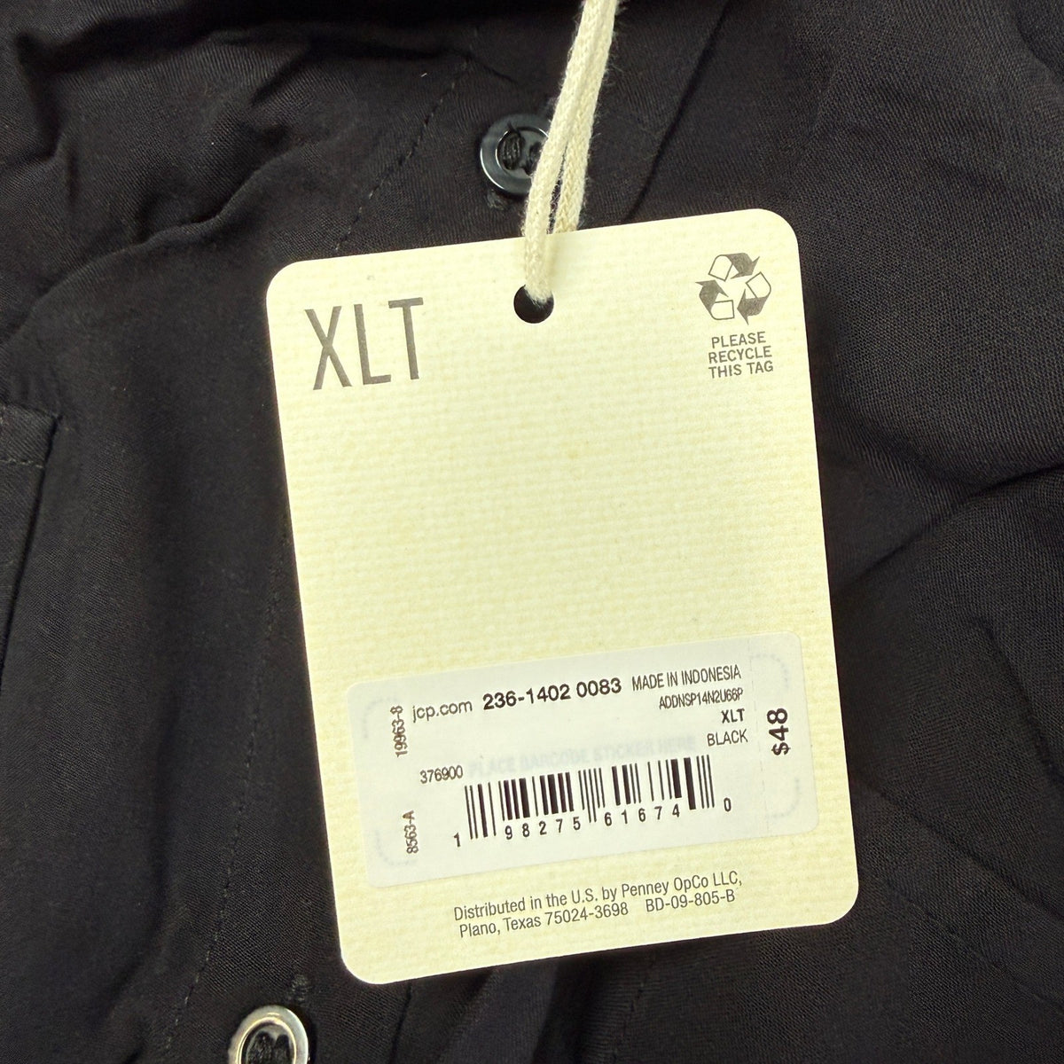 MSRP $48 A.N.A Womens XL Tall Black Long Sleeve Button Up Shirt