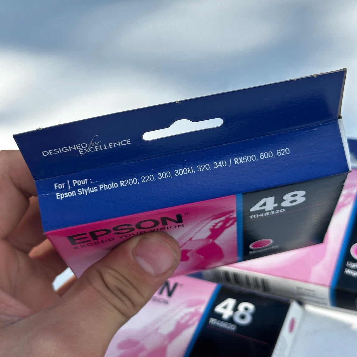 Set of 3 Epson 48 Light Magenta, Magenta Ink Cartridge EXP 01/2022 T048620, T048