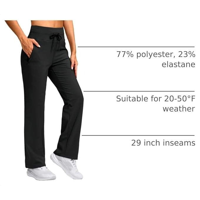 MSRP $39 SANTINY Women's S Black Fleece Lined Pants 29" Winter Warm Sweatpants