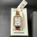 MSRP $55 Armitron Women's 75/5841RG Rose Gold Crystal Accented Bracelet Watch