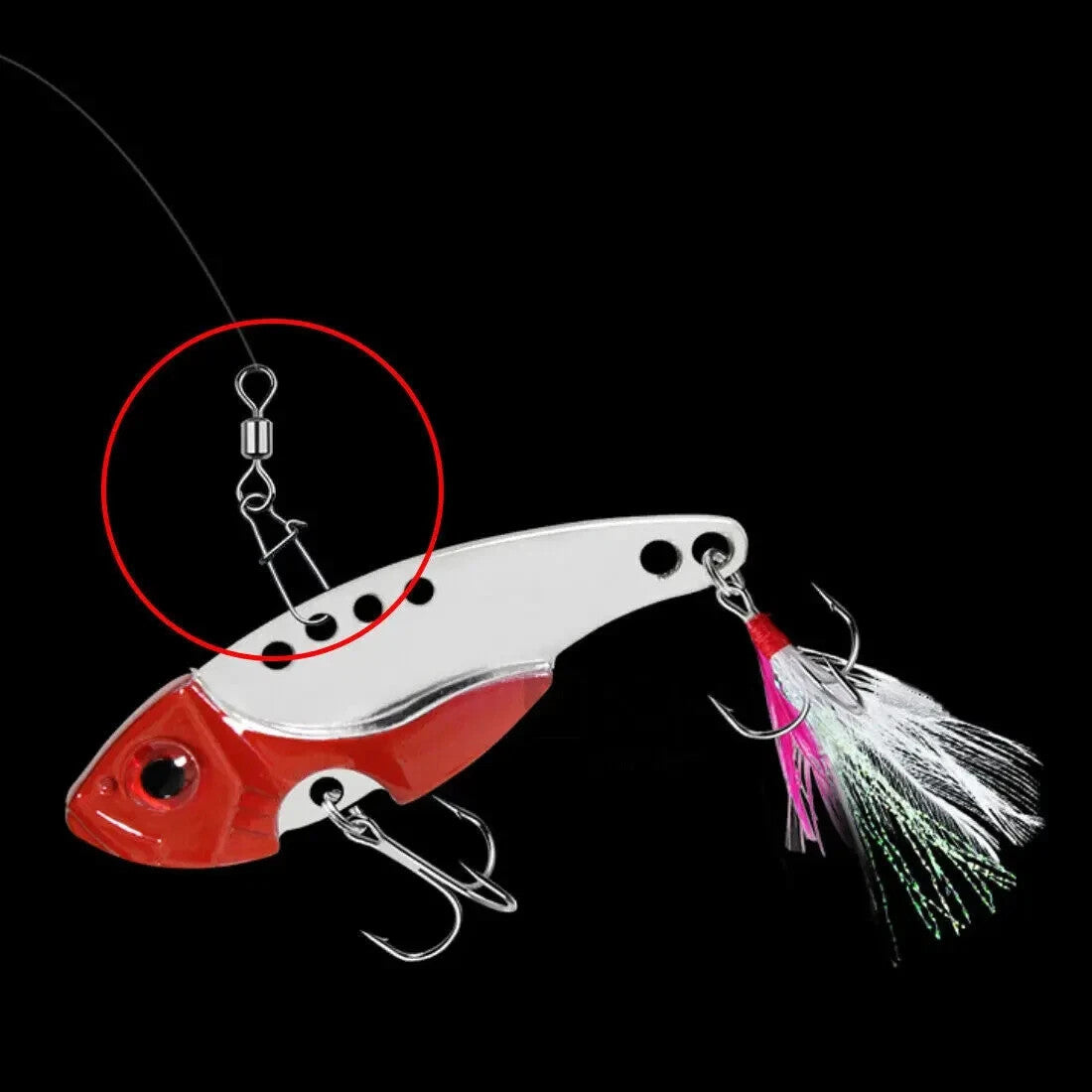 Pack of 250 Fishing Connector Rolling Swivels Barrel Bearing with Snap Fit