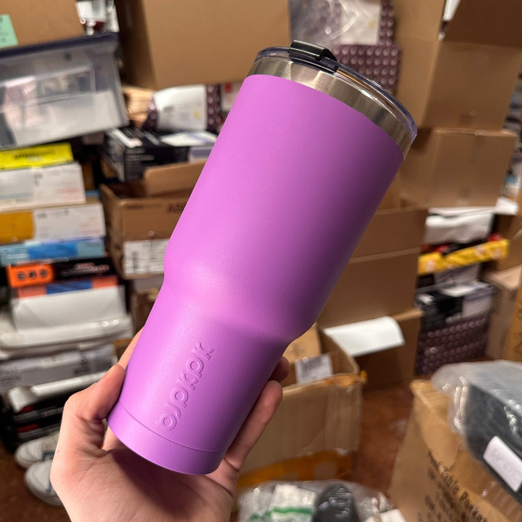 BJPKPK Lavender Tumbler 40 oz Stainless Steel With Handle & Lid Straw Insulated