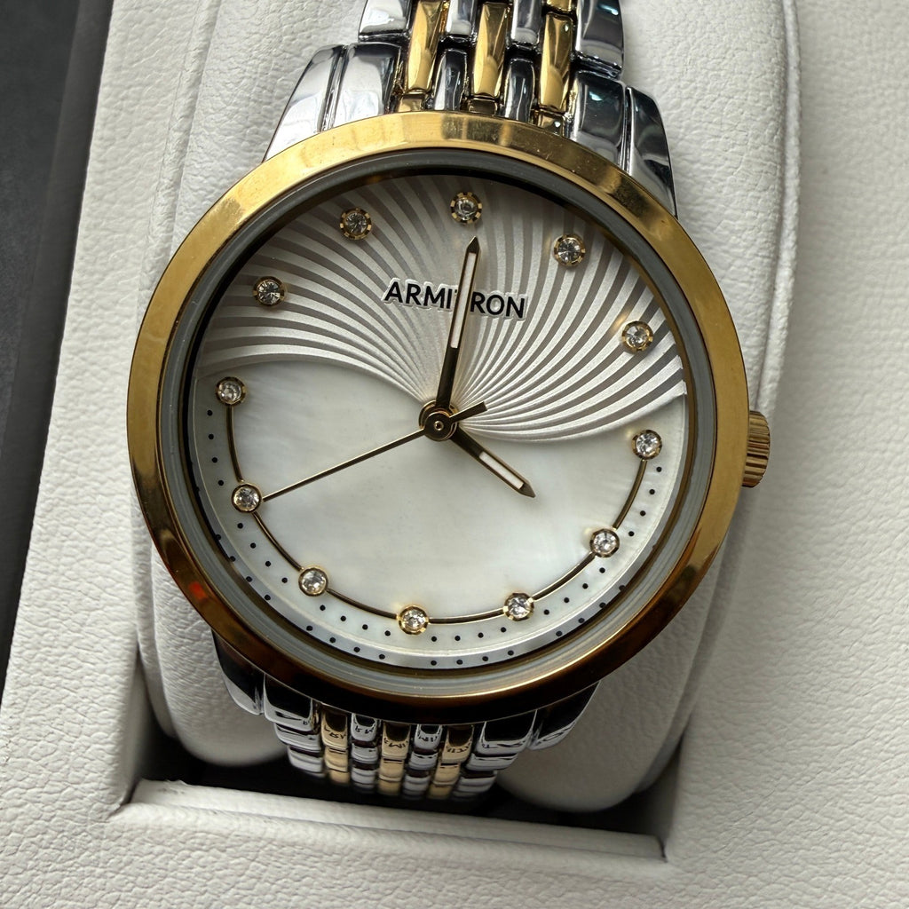 Armitron Women's 75/5821TT Crystal Accented Two Tone Bracelet Watch New Battery