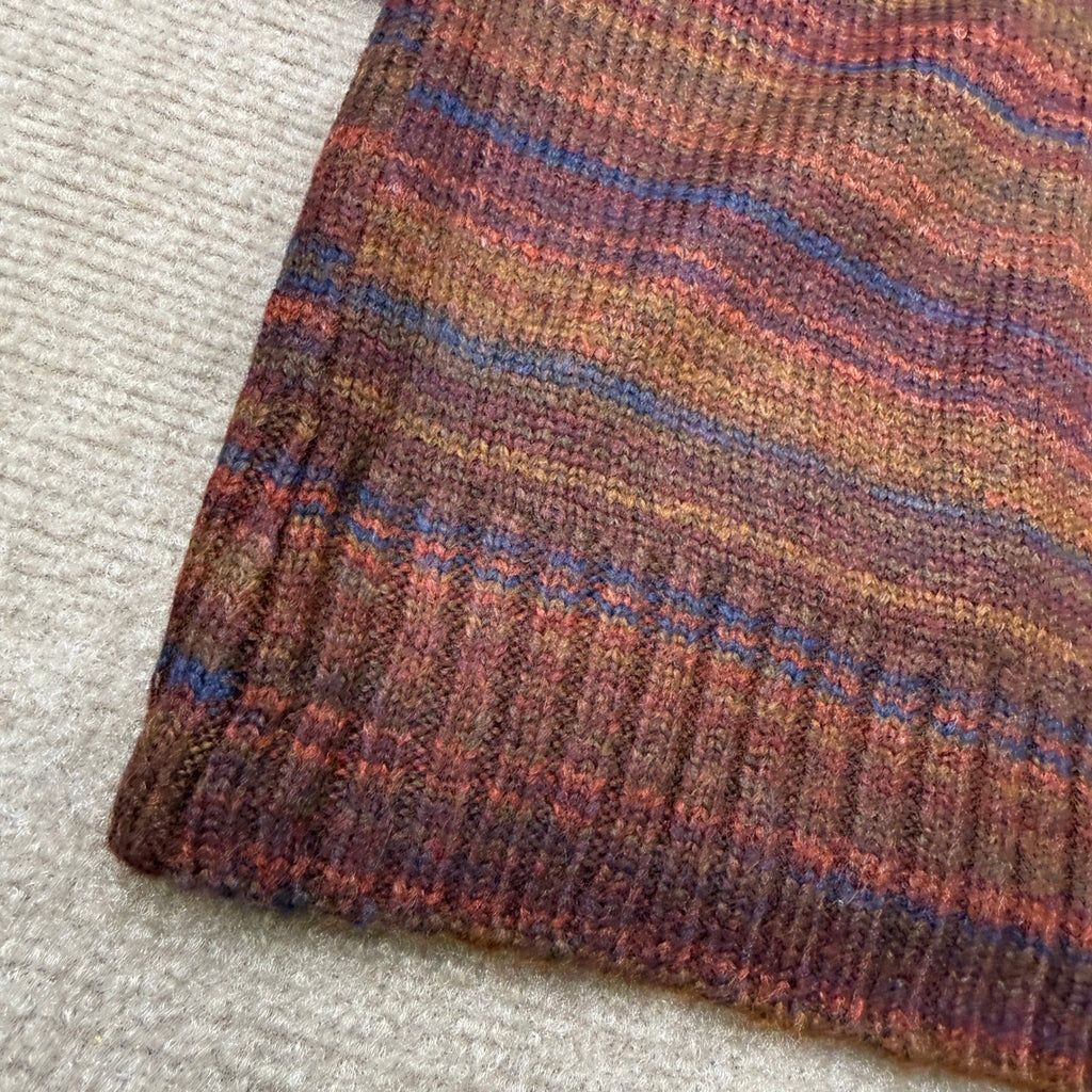 MSRP $38 A.N.A Womens L Multi Spacedye Striped Pullover Crew Neck Sweater Long