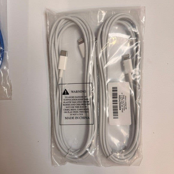 Lot of 8 USB-A to C / C to Lightning / USB-C to C Charging Cables 3ft 6ft 10ft