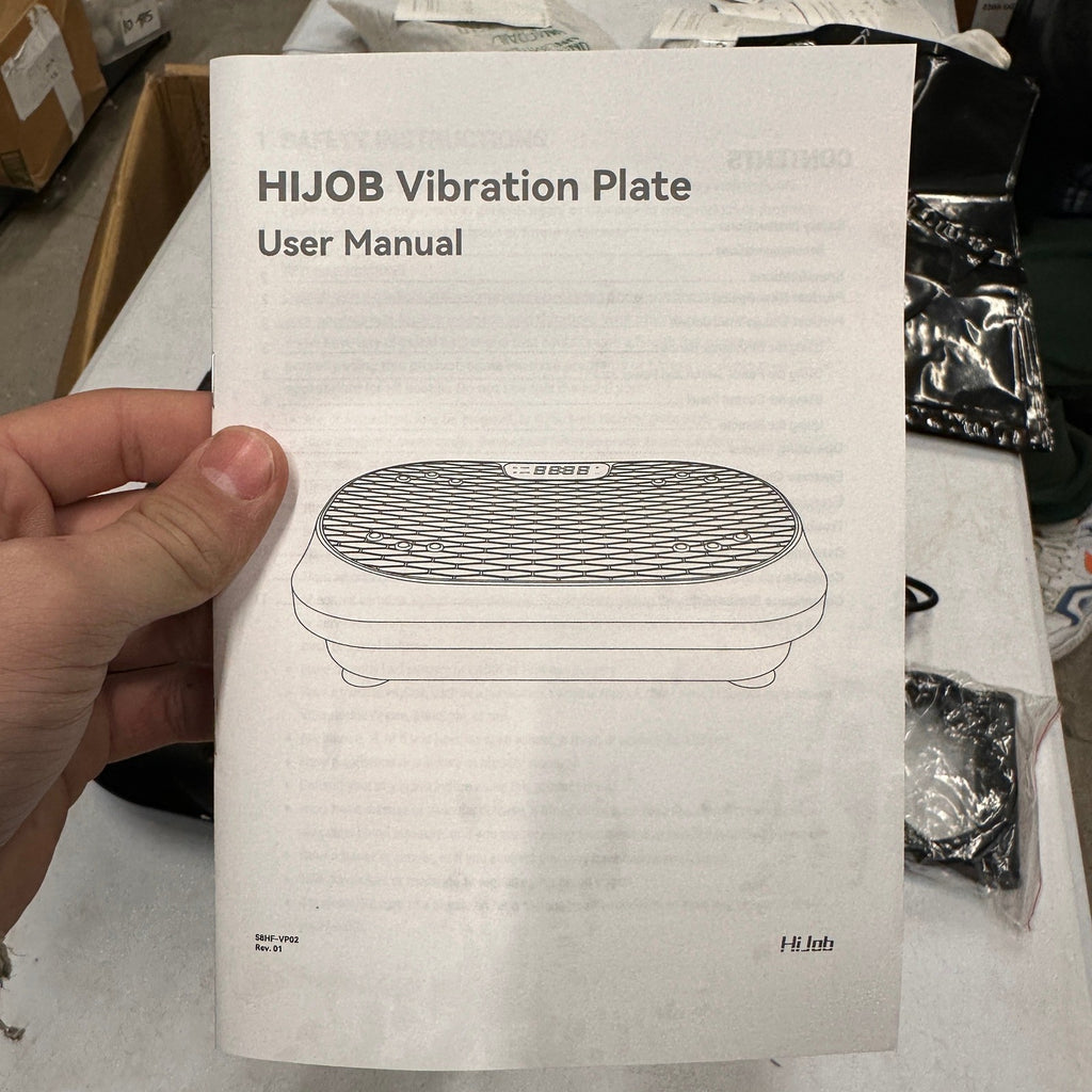 HiJob S8HF-VP02 Vibration Plate Exercise Machine for Full Body Fitness w/ Re