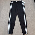 NWT Feathers Women's S Black Joggers White Side Stripes Track Pants
