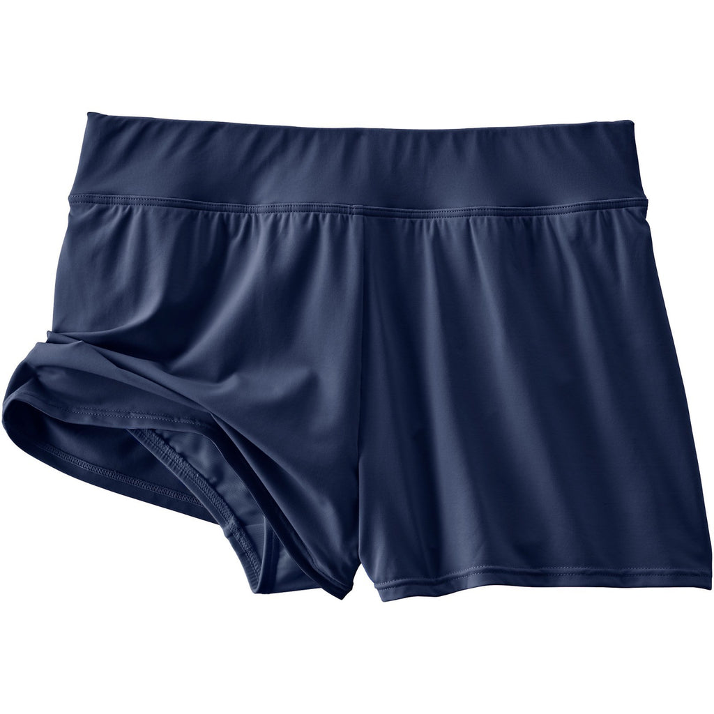Lands' End Women's 4 LONG Deep Sea Navy 3" Smoothing Swim Shorts With Panty