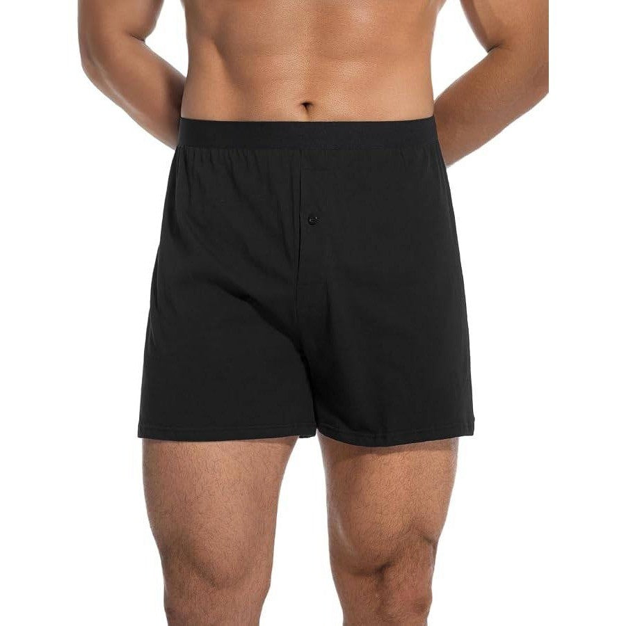 INNERSY 4 Pack Men's M Black Boxer Shorts Loose Fit Soft Cotton Boxers