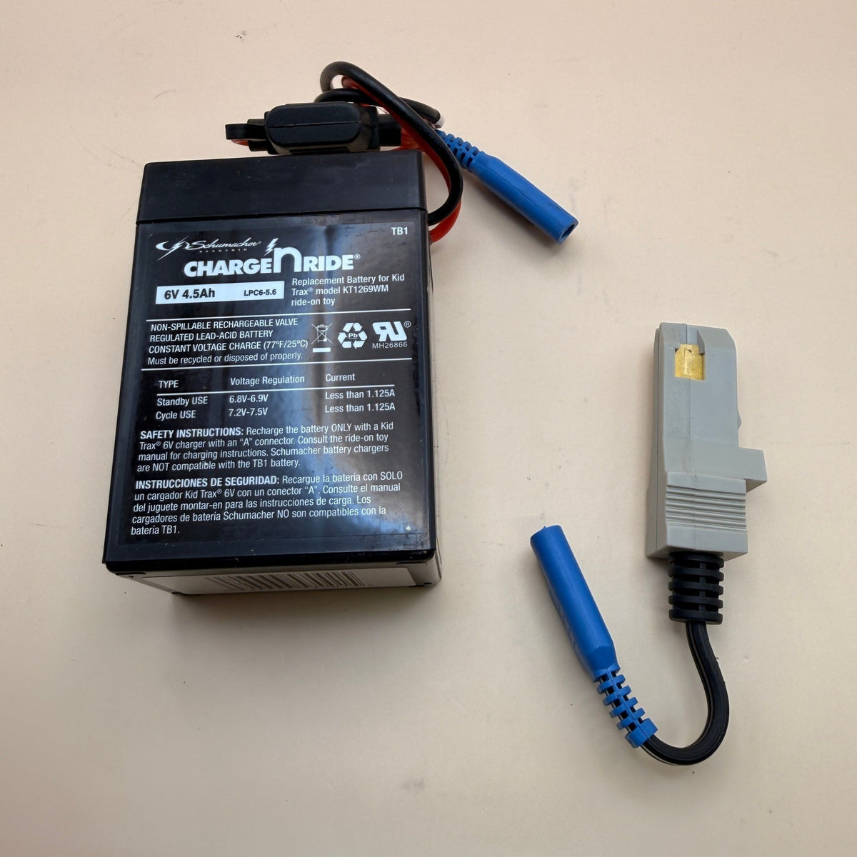 Schumacher Electric TB1 Charge 'n Ride 6V Rechargeable Replacement Battery