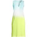 Lands End Womens M Cotton Jersey Sleeveless Swim Cover-up Dress Lemon Lime Ombre