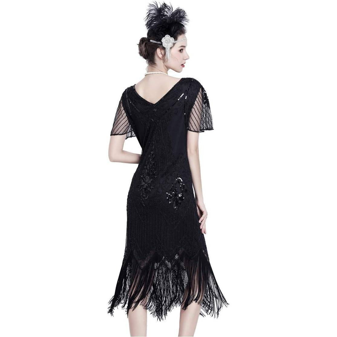 MSRP $38 JICAGOM Women's M Flapper Dress 1920s Gatsby Roaring 20s Great 1920