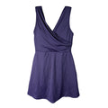 Lands' End Women's 8 Purple Tummy Control Surplice Wrap Swim Dress One Piece
