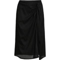 Lands' End Women's M-1X LONG Black Twist Front Swim Cover-up Skirt Knee Length