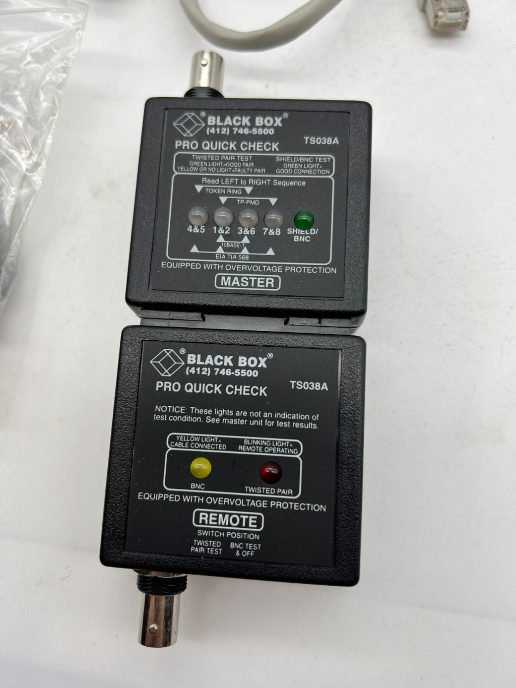 Black Box Pro Quick Check TS038A Master and Remote w/ Cables, Case
