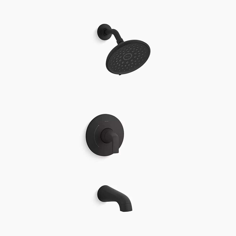Kohler Cursiva R36189-4G-BL Single-Handle 3-Spray Tub & Shower Faucet Matte Bla