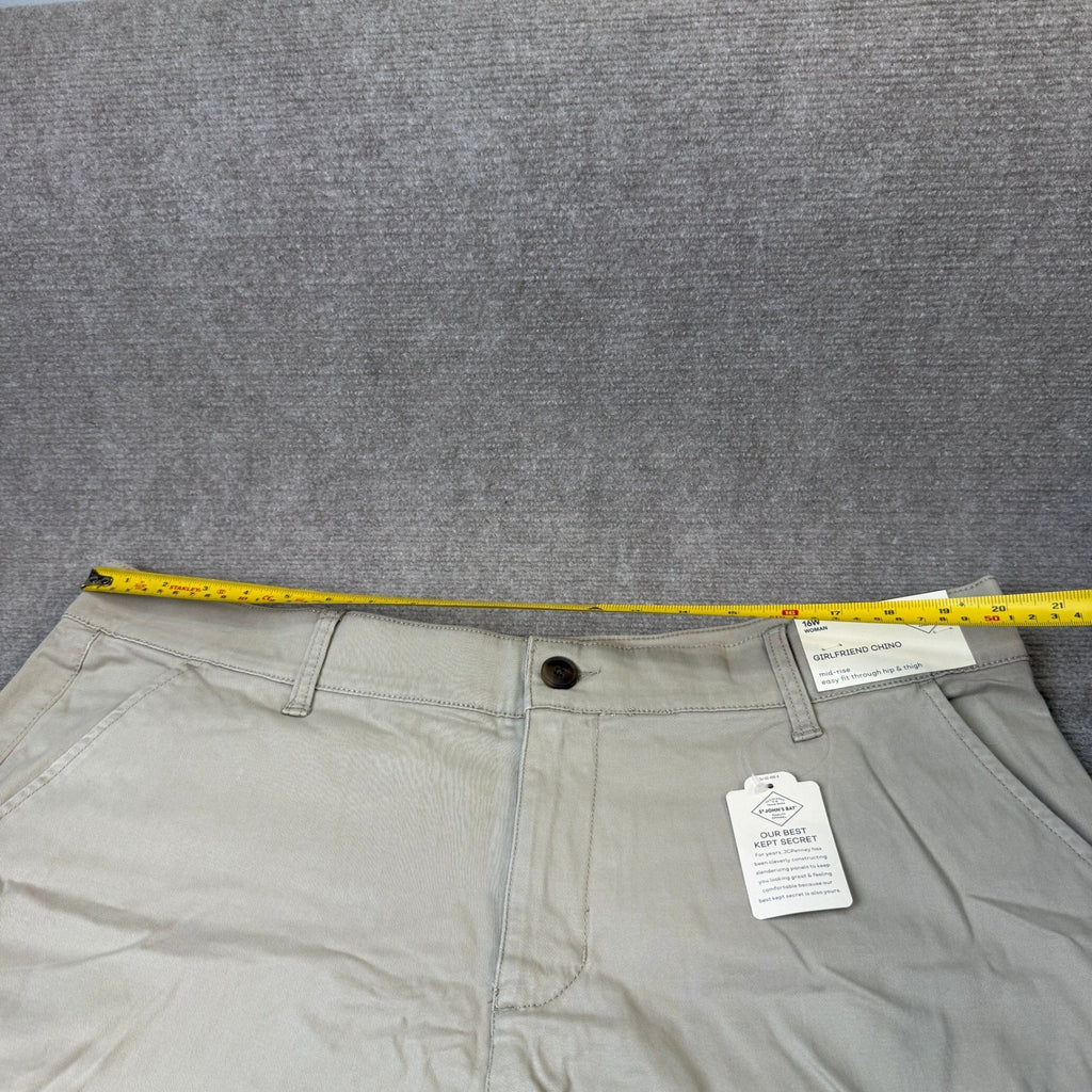 MSRP $50 St. John's Bay Women's 16W Biscotti Relaxed Fit Girlfriend Chino Pants