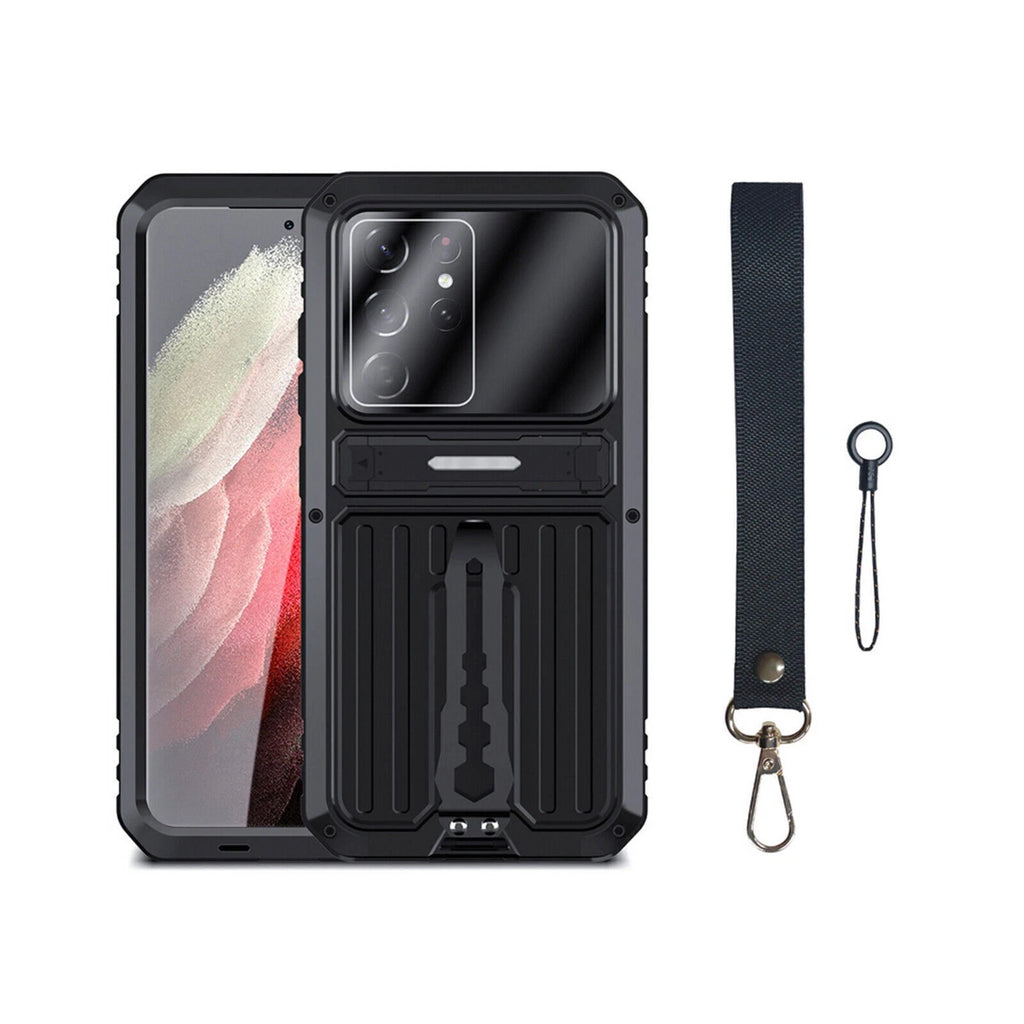 Aluminium Shockproof Case for Samsung S21, S21+, S21U-S23U Built-in Tempered