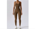 1pc Women's S, XL Seamless Shoulder Strap Jumpsuit Brown, Yoga Fitness Running