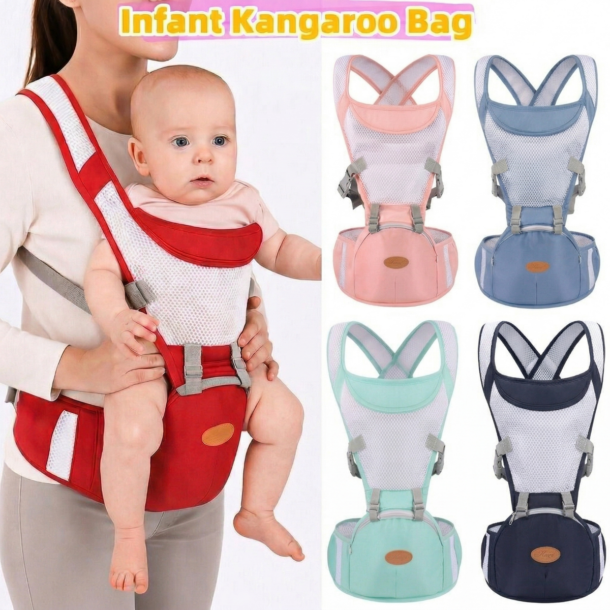 Lightweight Newborn to Toddler Front Holding Baby Ergonomic Carrier Infant Kanga