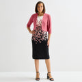 MSRP $94 Maya Brooke Womens 16 Rose Black Crepe Two Piece Floral Jacket Dress