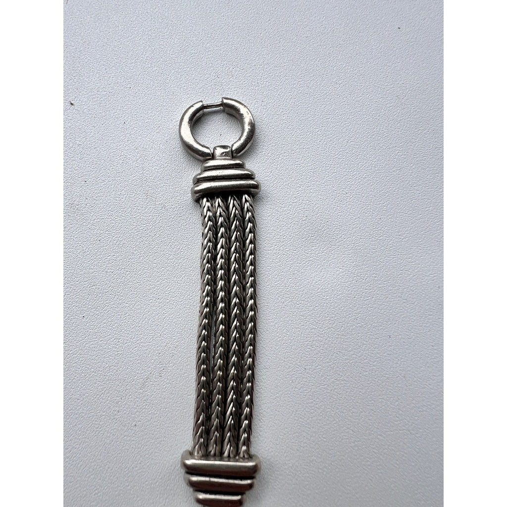 Vintage Quartz Watch 11230-00 Japan Movt Silver Tone Braided Band Needs Battery