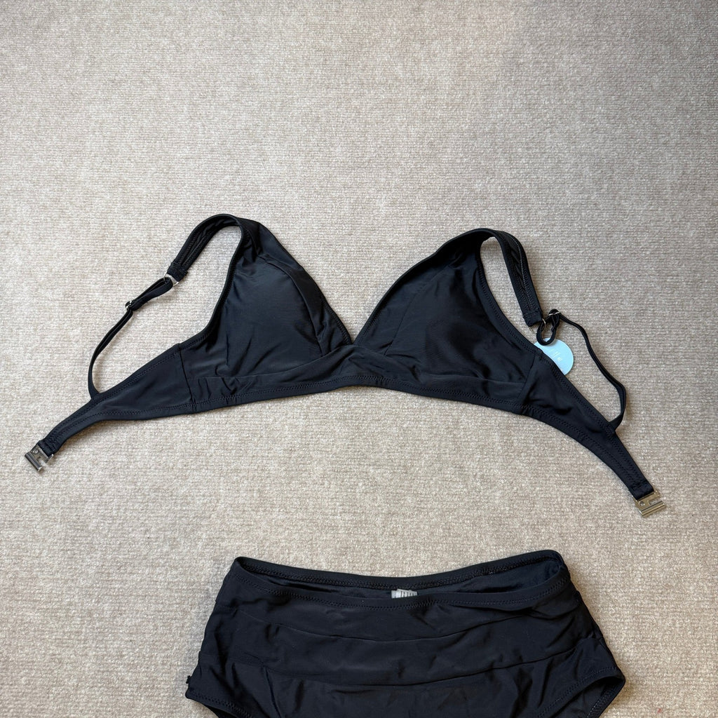 MSRP $50 Hilinker Women's S Bikini Set V Neck High Waisted Swimsuit 2 Piece B