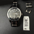 MSRP $95 Armitron 20/4935TB Men's Day/Date Black/Silver Tone Bracelet Watch Ne