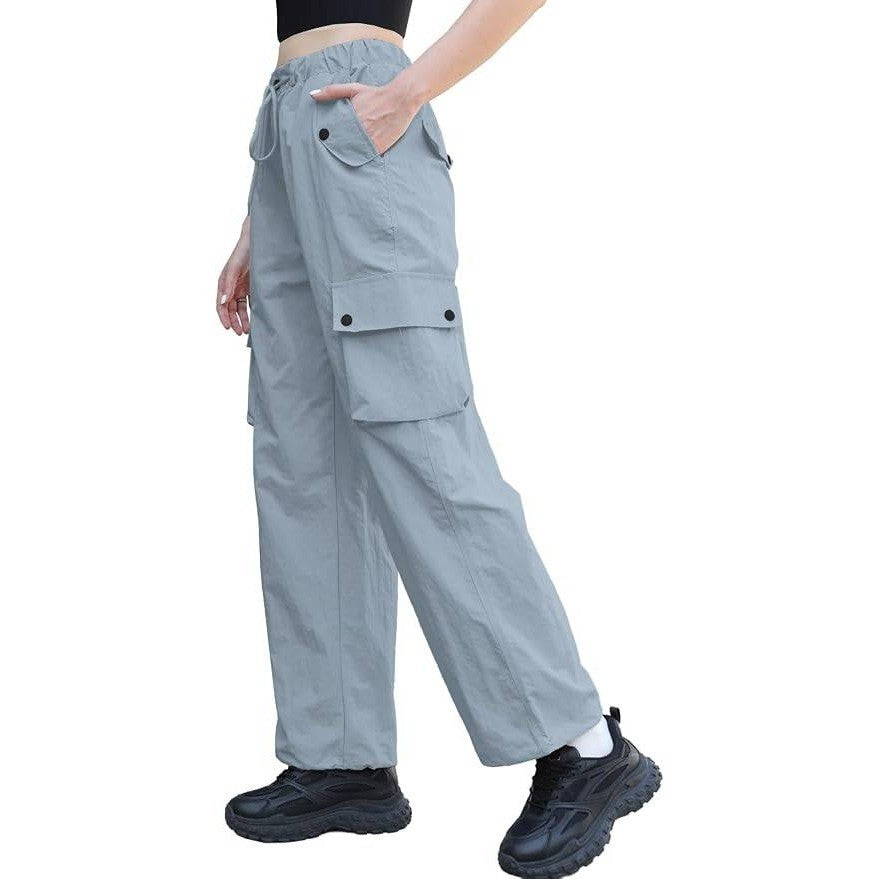 MSRP $39 Cromoncent Women's L High Waist Parachute Pants Y2K Cargo Trousers