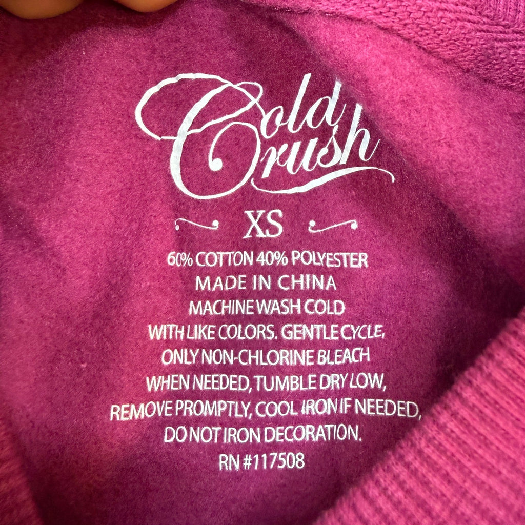 MSRP $44 Gold Rush Womens XS Boysenberry Paris 1987 Retro Sweatshirt Long Slee